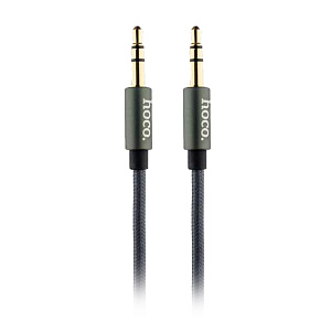 Кабель 3.5mm Jack (папа) - 3.5mm Jack (папа) Hoco UPA03 1м в переплете серый