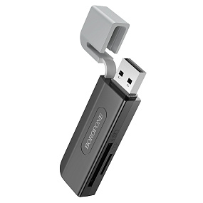 Card Reader Borofone DH9 (USB/MicroSD/SD) черный