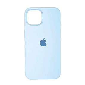 Кейс iPhone 14 Pro Max Silicone Case с логотипом голубой