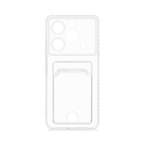 Силиконовый чехол Tecno Pova 6 Pro с визитницей прозрачный