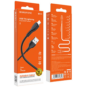 Дата кабель lightning - USB Borofone BX51 2.4A черный 1м