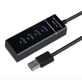 Хаб 4 порта USB 3.0 черный