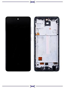 Дисплей для телефона Samsung A525F/A526B/A528B (A52) модуль Черный (Сервисный Оригинал) (МТ)