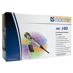 Микрофон Defender MIC-140 беспроводной для караоке до 15м металл