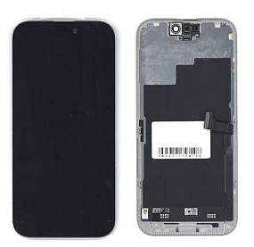 Дисплей для телефона iPhone 15 Pro в сборе Черный - DD (Soft OLED, 120 Гц) (MT)