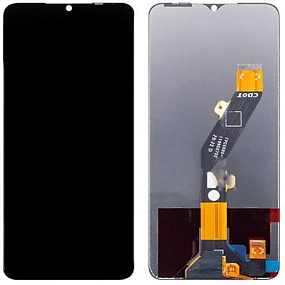 Дисплей для телефона Tecno Spark 10 4G/10C (Kl5q/Kl5m) в сборе Черный Оригинал (KRYON) (МТ)